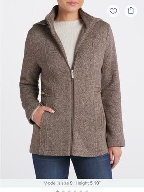 Liverpool Jeans Company Women's Taupe Fashion Fleece Hooded Jacket. NWOT